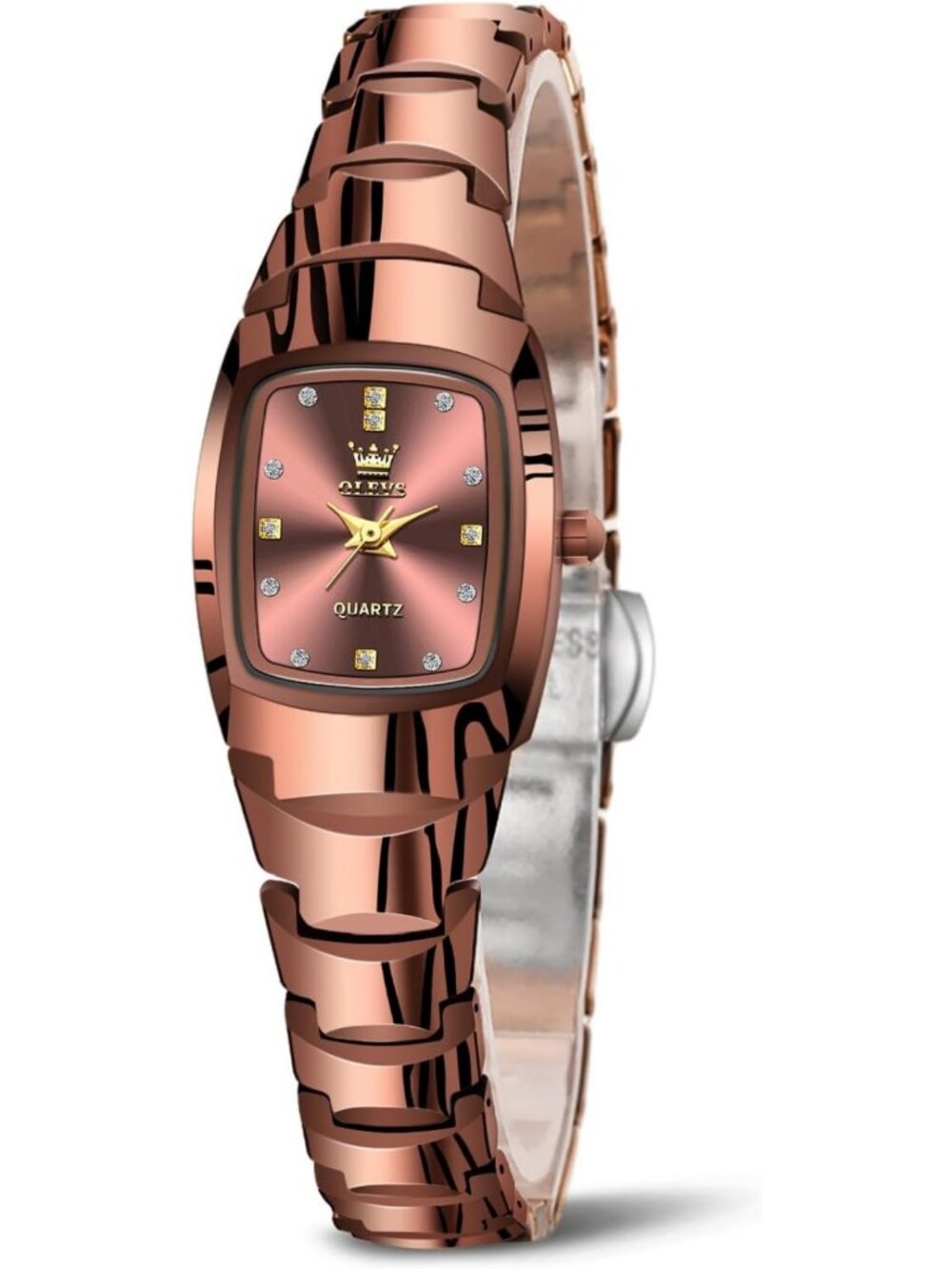 Elegant Women's Waterproof Dress Watch - Luxury Tungsten Steel, Date Feature